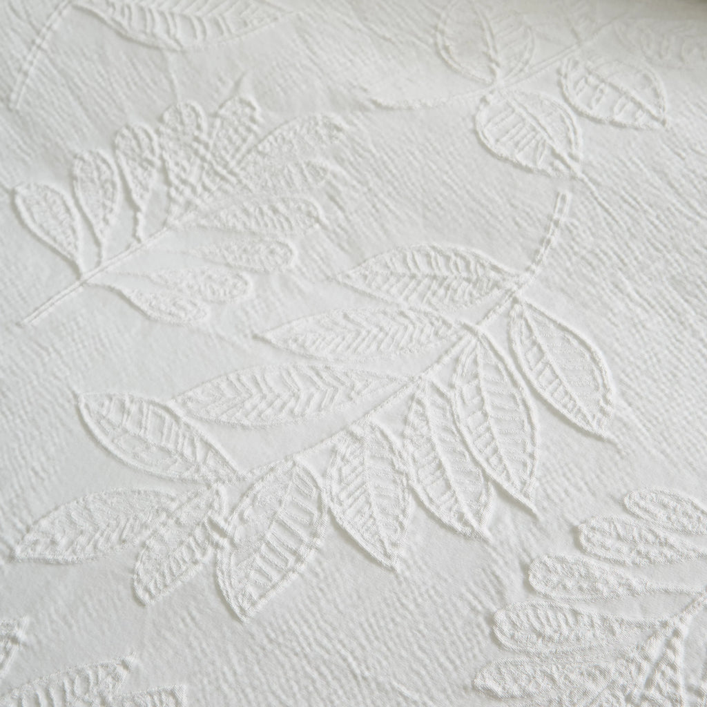 Catherine Lansfield White Jacquard Leaves Duvet Cover Set