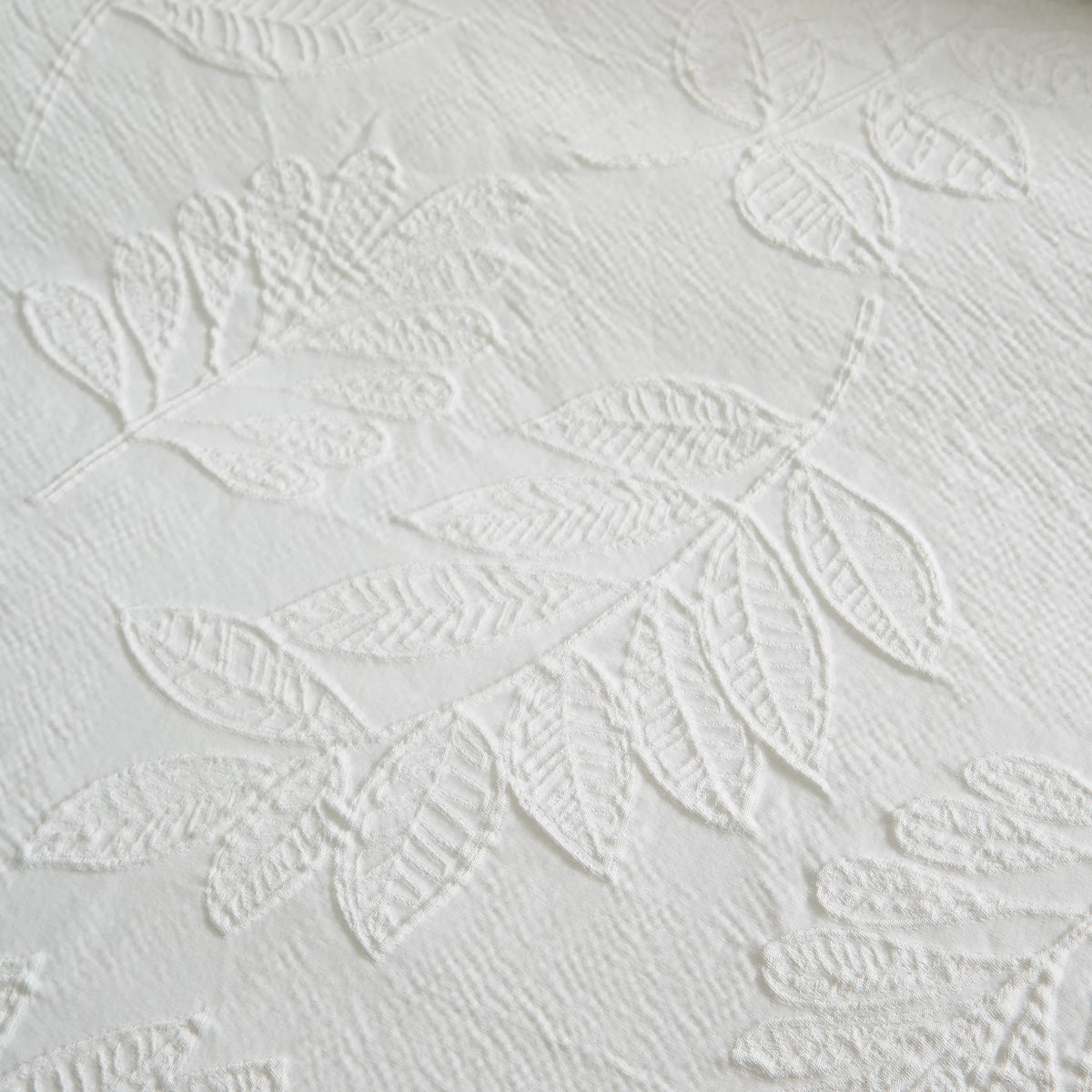 Catherine Lansfield White Jacquard Leaves Duvet Cover Set