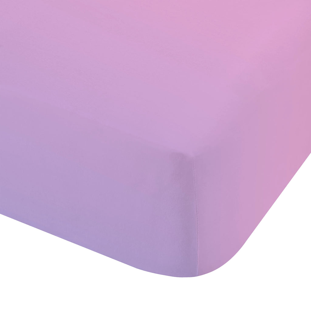Catherine Lansfield Kids Bedroom Ombre Rainbow Clouds Fitted Sheet 25cm Depth in Pastel