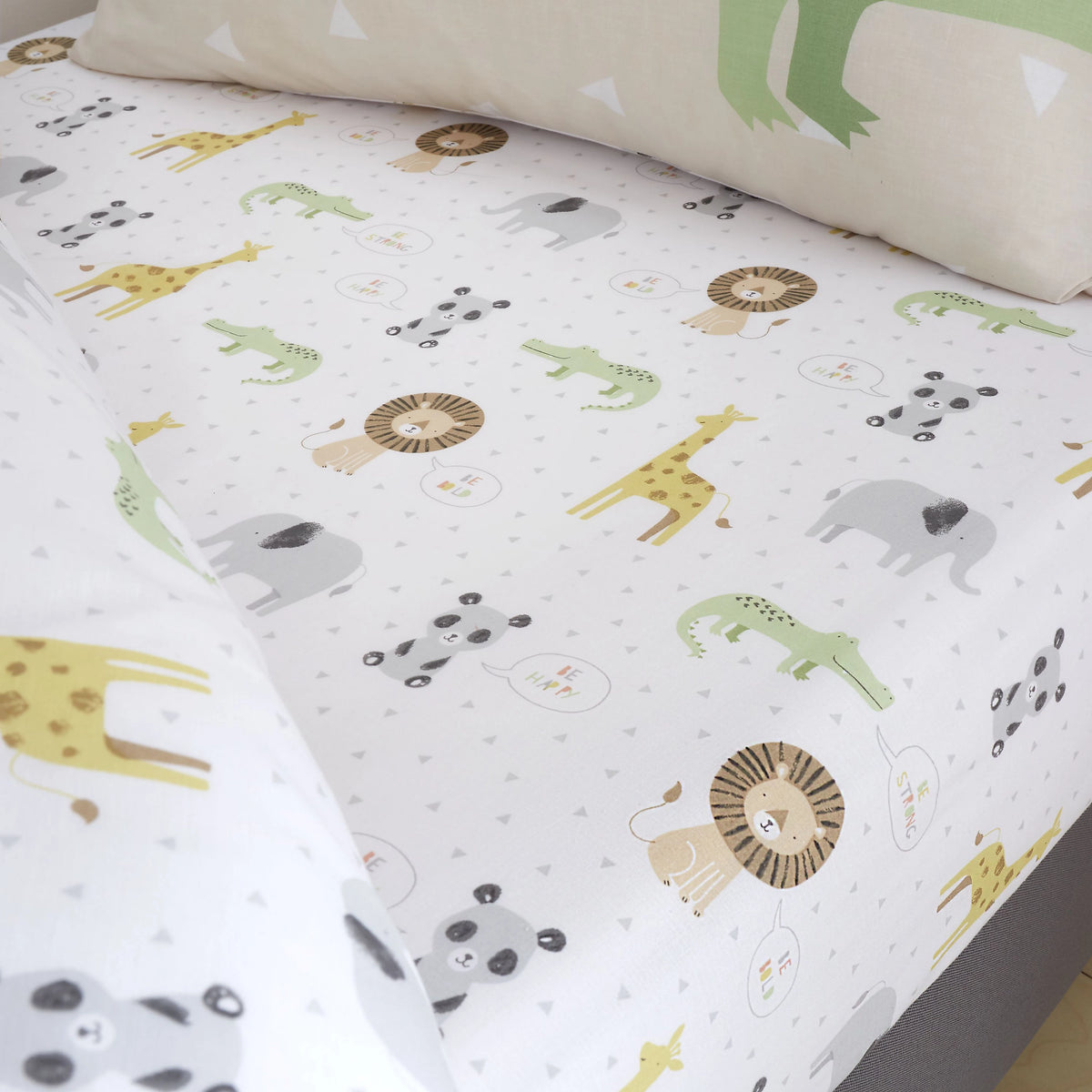 Catherine Lansfield Roarsome Animals Natural Fitted Sheet