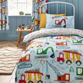 Catherine Lansfield Kids Digger Dreams Reversible Duvet Cover Set in Blue