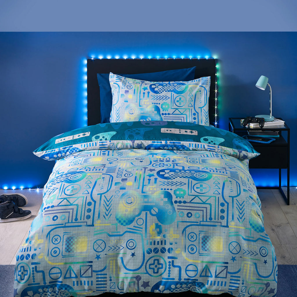 Catherine Lansfield Kids Gamer So Soft Duvet Cover Set in Grey