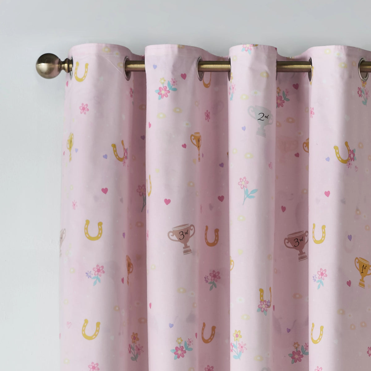Catherine Lansfield Happy Horses Kids Reversible Eyelet Curtains
