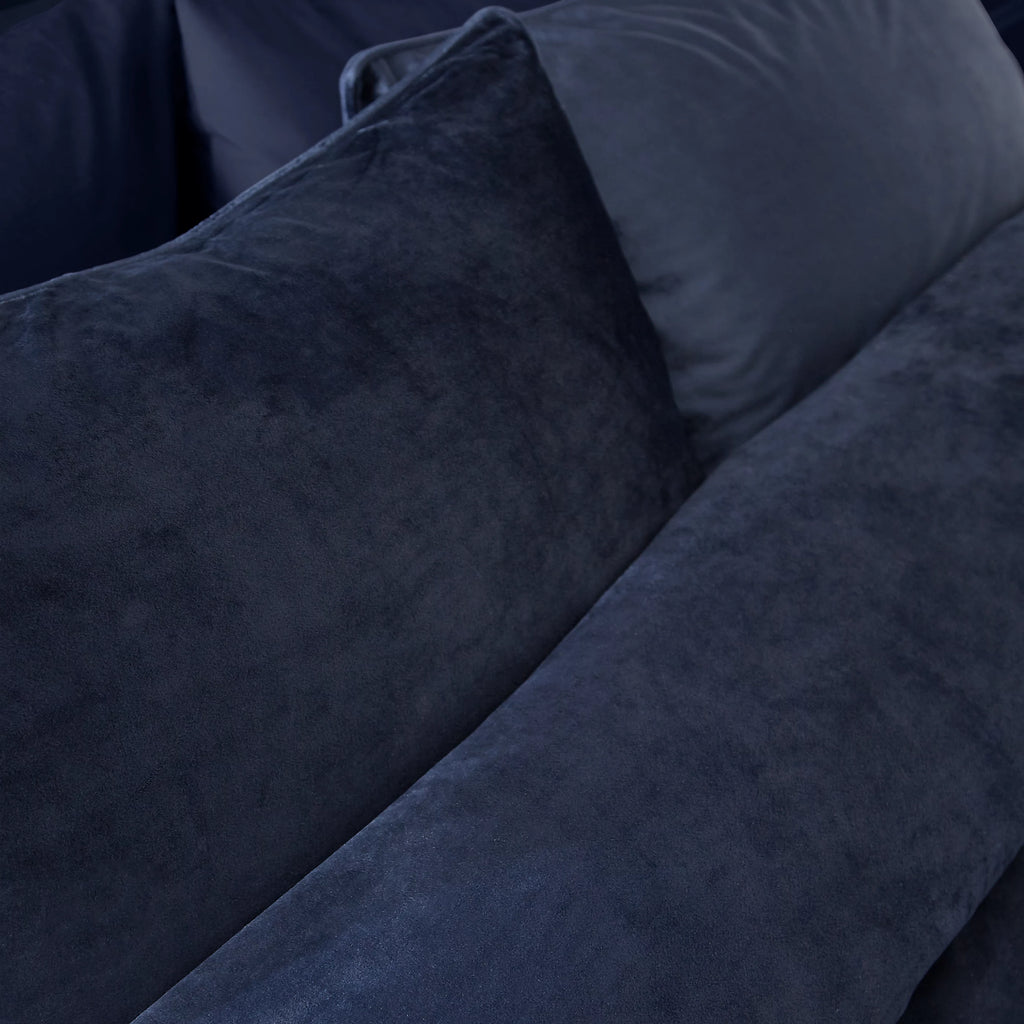 Catherine Lansfield Kingsley Soft Matt Velvet Duvet Cover Set Navy Blue