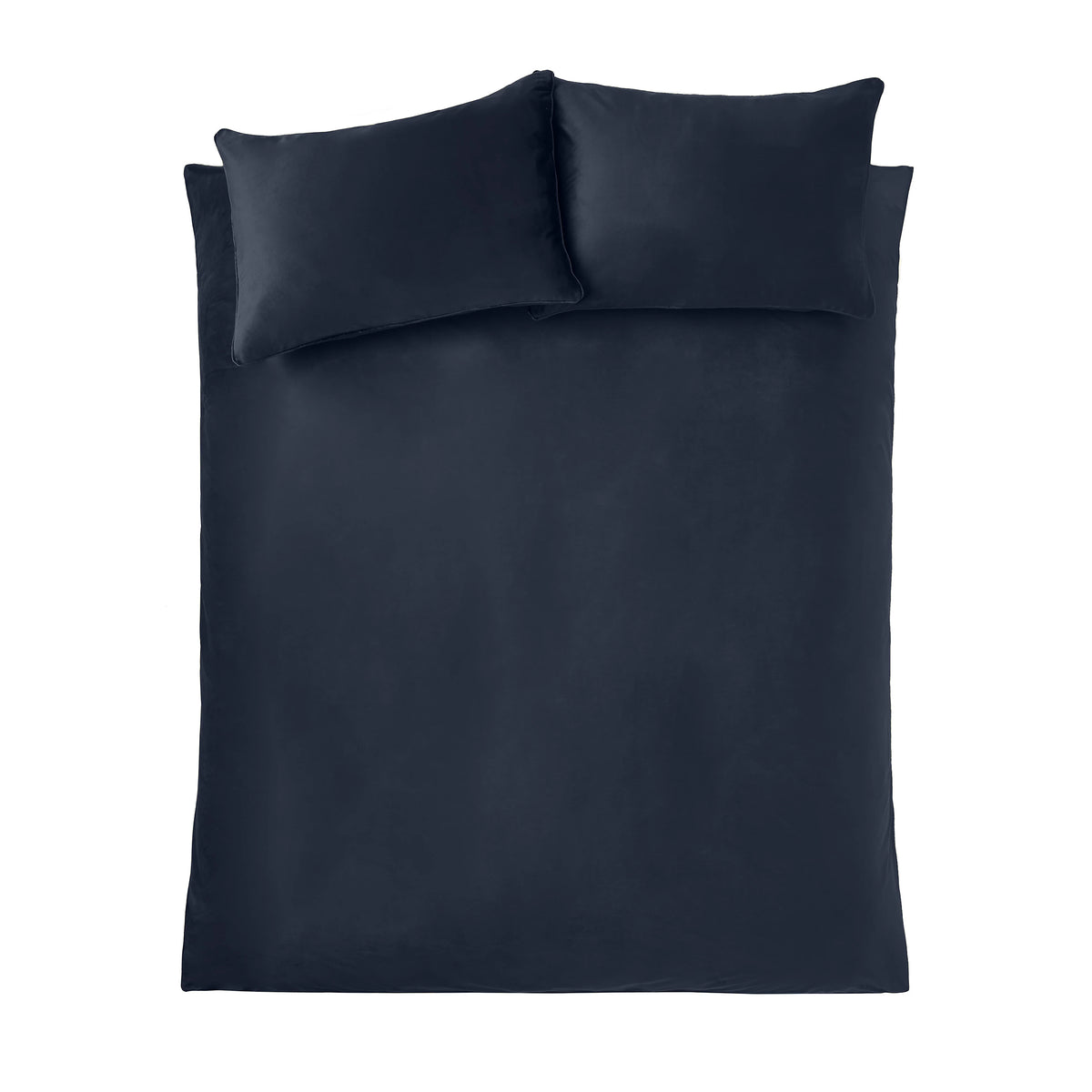 Catherine Lansfield Kingsley Soft Matt Velvet Duvet Cover Set Navy Blue