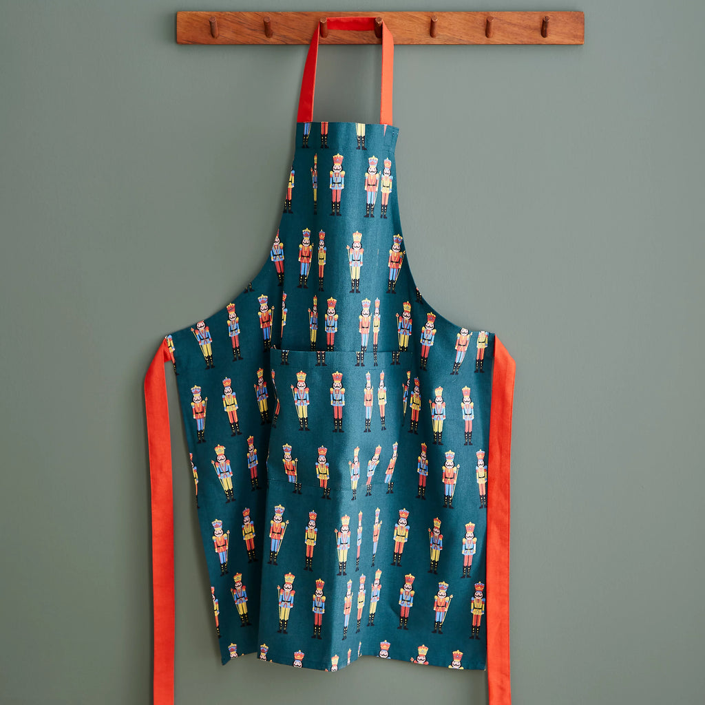 Catherine Lansfield Christmas Nutcracker Cotton Kitchen Apron in Green