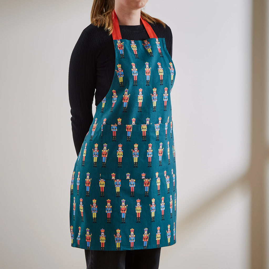 Catherine Lansfield Christmas Nutcracker Cotton Kitchen Apron in Green