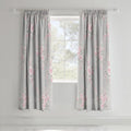 Catherine Lansfield Canterbury Floral Pencil Pleat Curtains in Grey 66 x 72 Inch