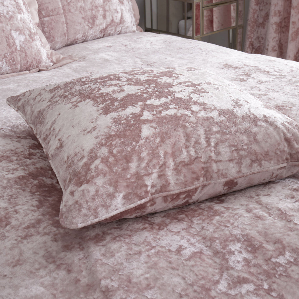 Catherine Lansfield Living Crushed Velvet 45x45cm Cushion Blush Pink