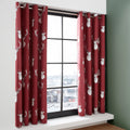 Catherine Lansfield Living Munro Stag Check Eyelet Curtains in Red 66 x 72 Inch