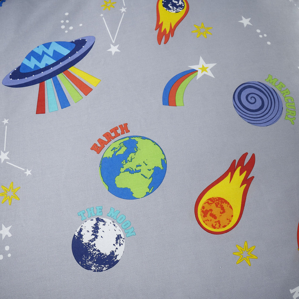 Catherine Lansfield Lost In Space Grey Fitted Sheet