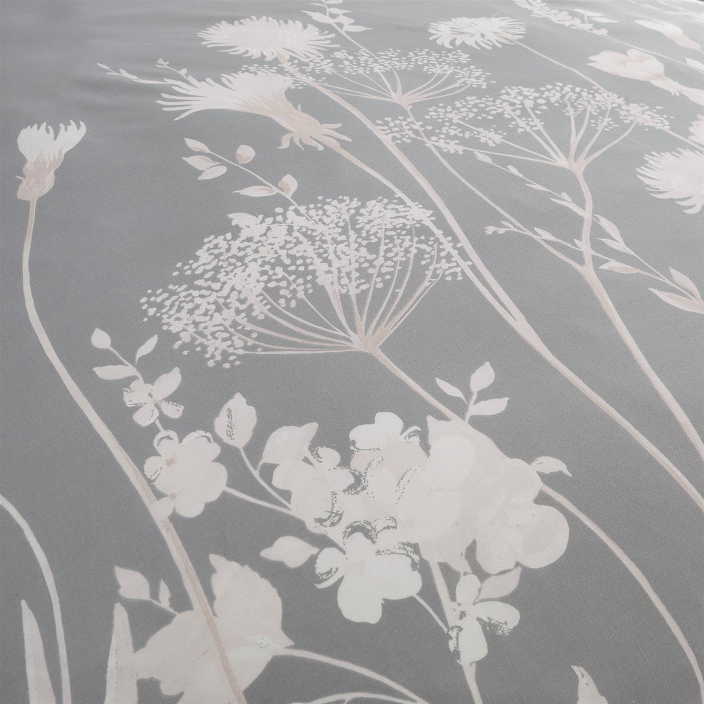 Catherine Lansfield Grey Meadowsweet Floral Reversible Duvet Cover Set