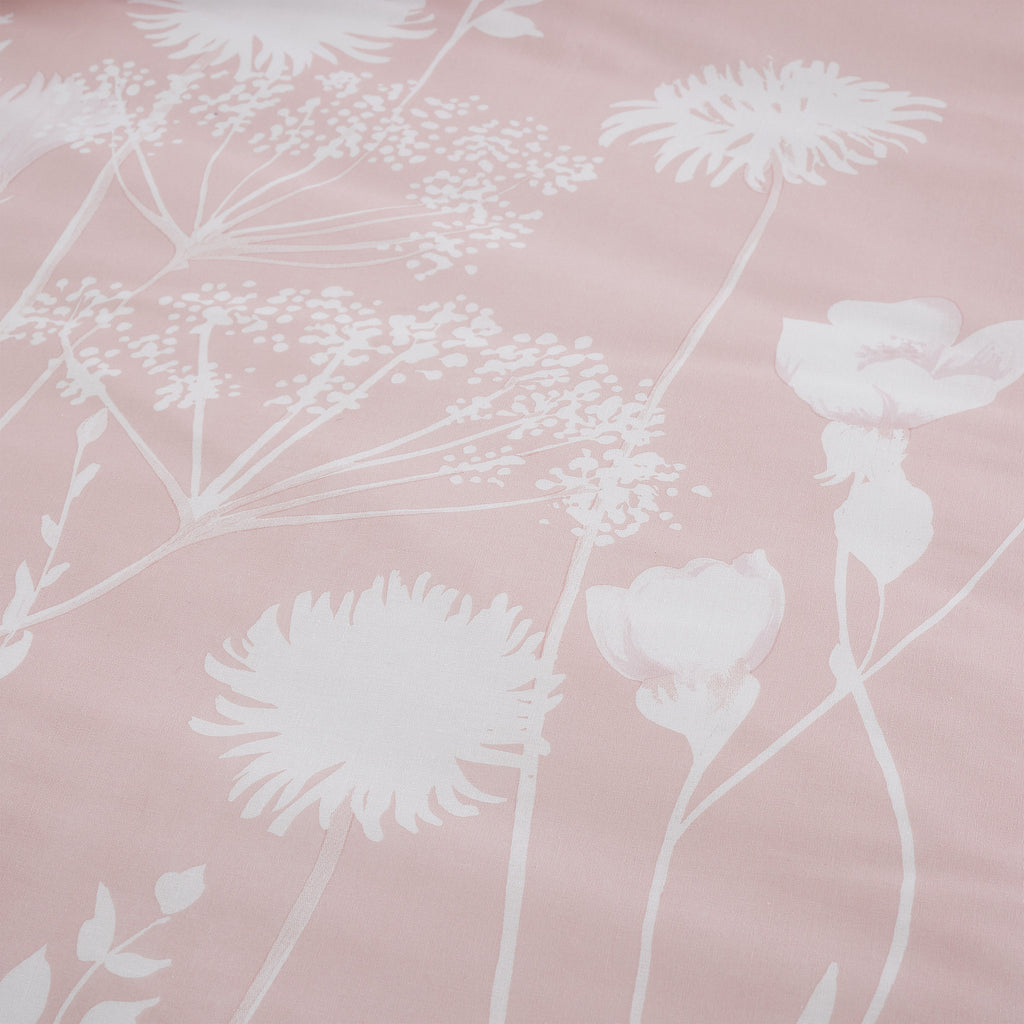 Catherine Lansfield Blush Pink Meadowsweet Floral Reversible Duvet Cover Set