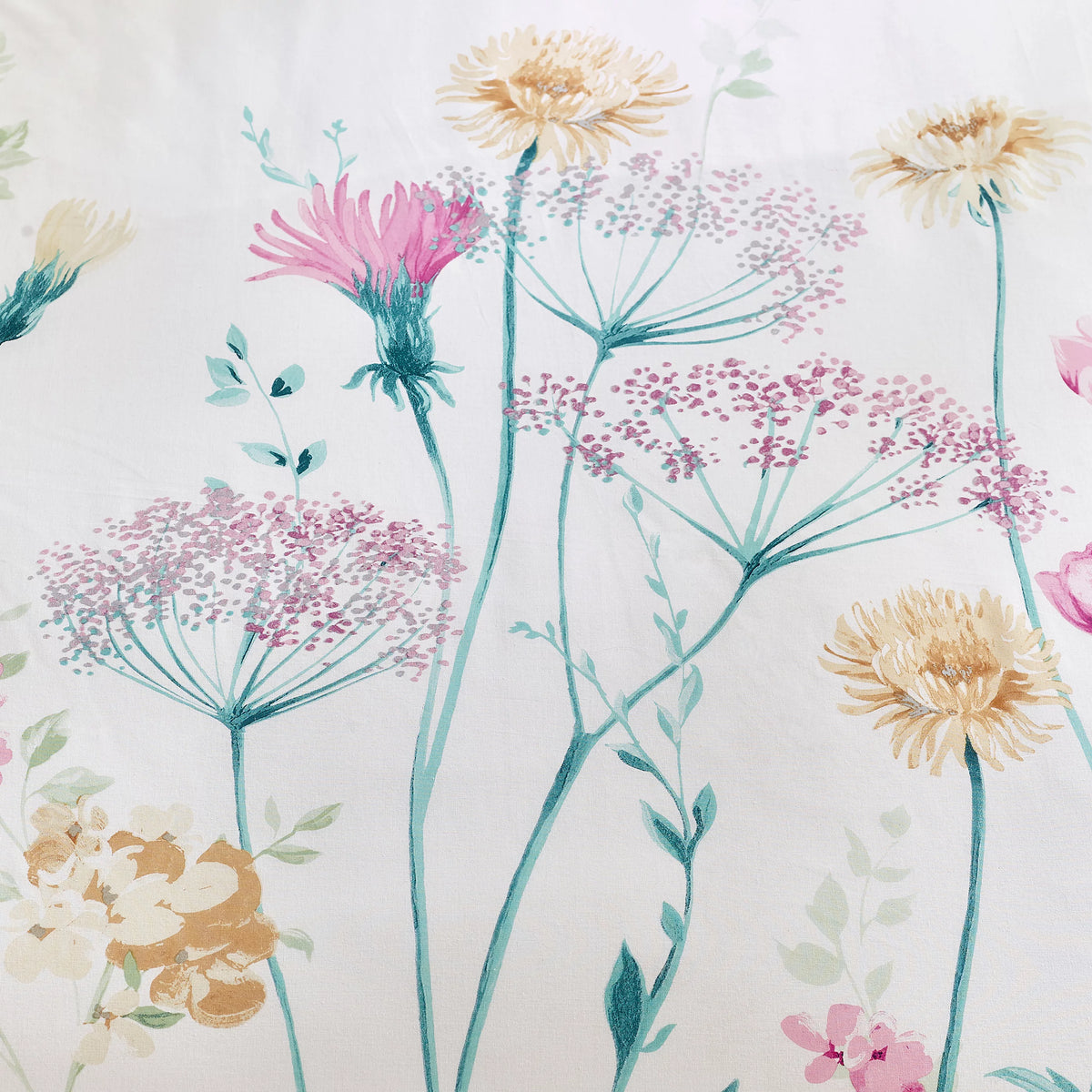 Catherine Lansfield Bright Meadowsweet Floral Reversible Duvet Cover Set