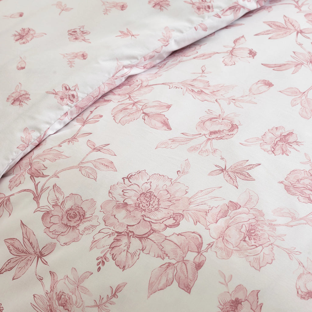 Catherine Lansfield Pink Mirabelle Floral Reversible Duvet Cover Set