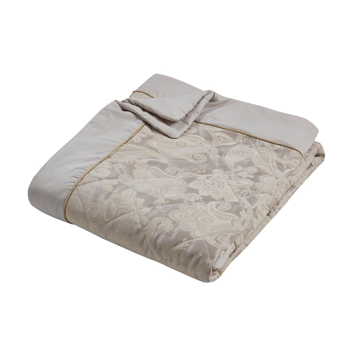 Catherine Lansfield Opulent Jacquard Quilted 260x240cm Bedspread Champagne