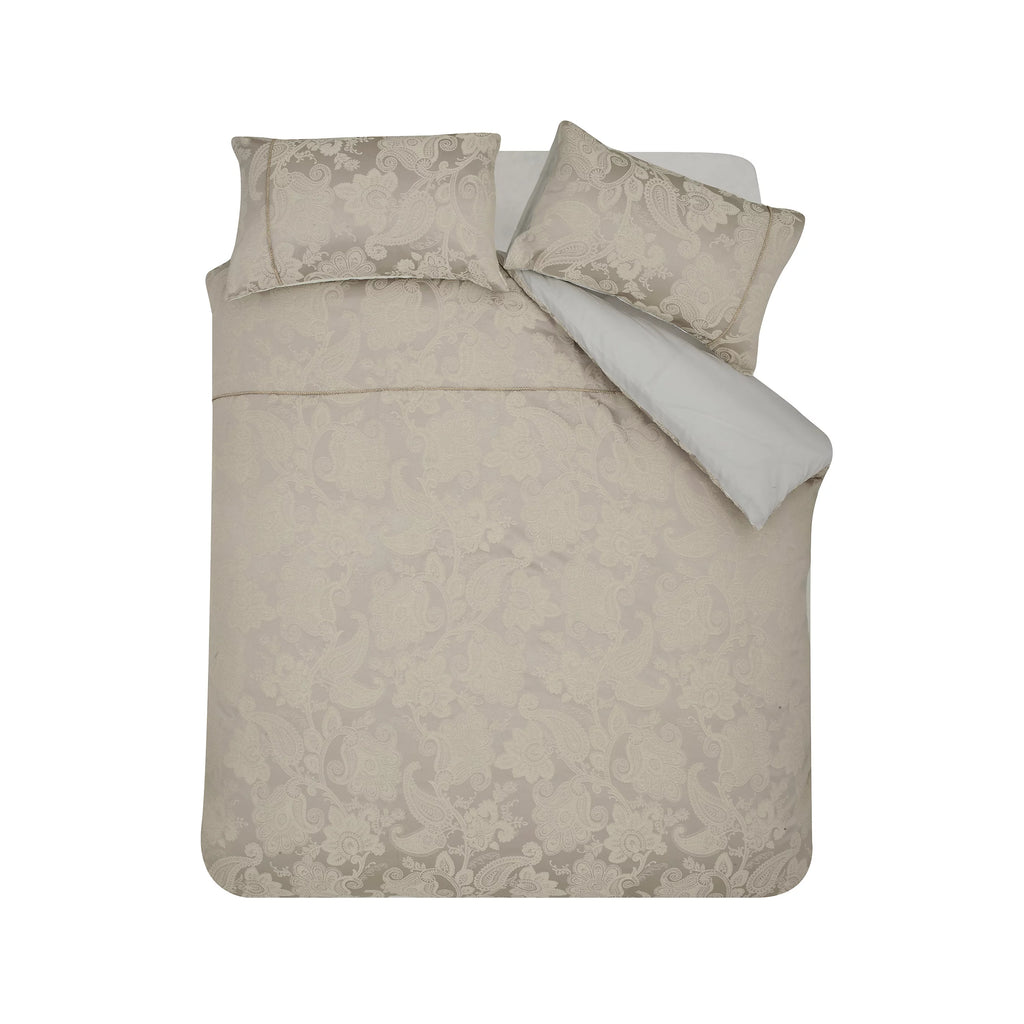 Catherine Lansfield Opulent Jacquard Duvet Cover Set Champagne Gold