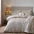 Catherine Lansfield Opulent Jacquard Duvet Cover Set Champagne Gold