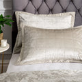 Catherine Lansfield Crushed Velvet Quilted Pillowcases Natural – Pair