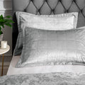 Catherine Lansfield Crushed Velvet Quilted Pillowcases Silver Grey – Pair