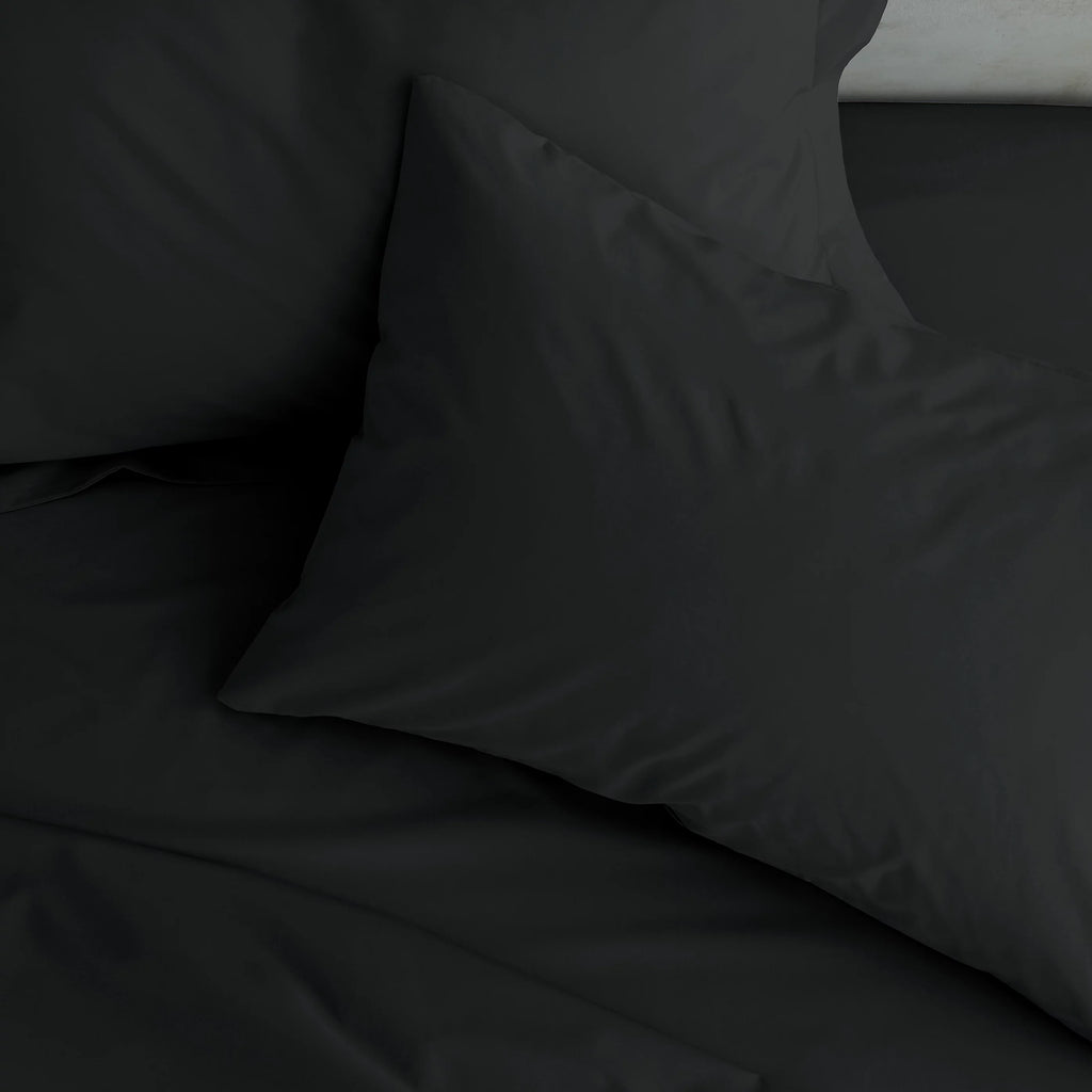 Catherine Lansfield Easy Iron Percale Standard Pillowcase Pair Black