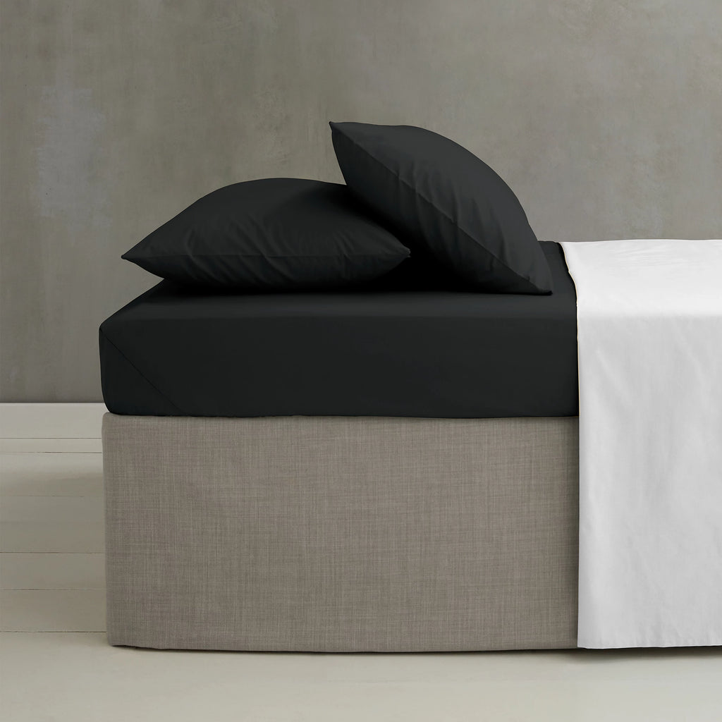 Catherine Lansfield Easy Iron Percale Standard Pillowcase Pair Black