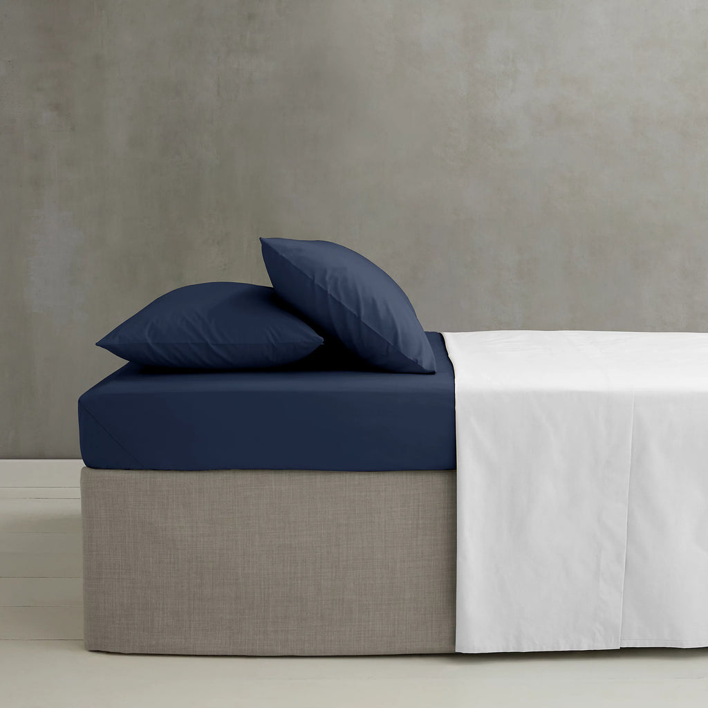 Catherine Lansfield Easy Iron Percale Standard Pillowcase Pair Navy Blue
