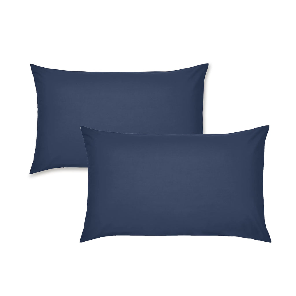 Catherine Lansfield Easy Iron Percale Standard Pillowcase Pair Navy Blue