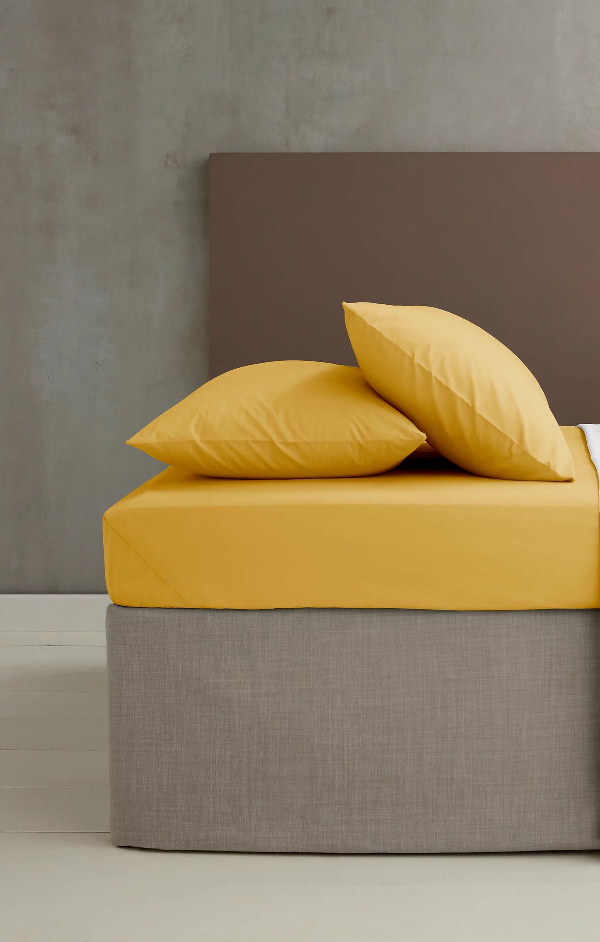 Catherine Lansfield Easy Iron Percale Standard Pillowcase Pair Ochre