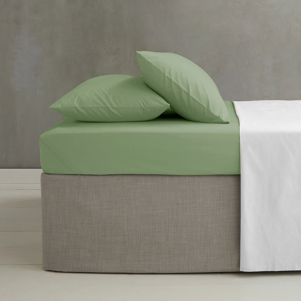 Catherine Lansfield Easy Iron Percale Standard Pillowcase Pair Sage Green