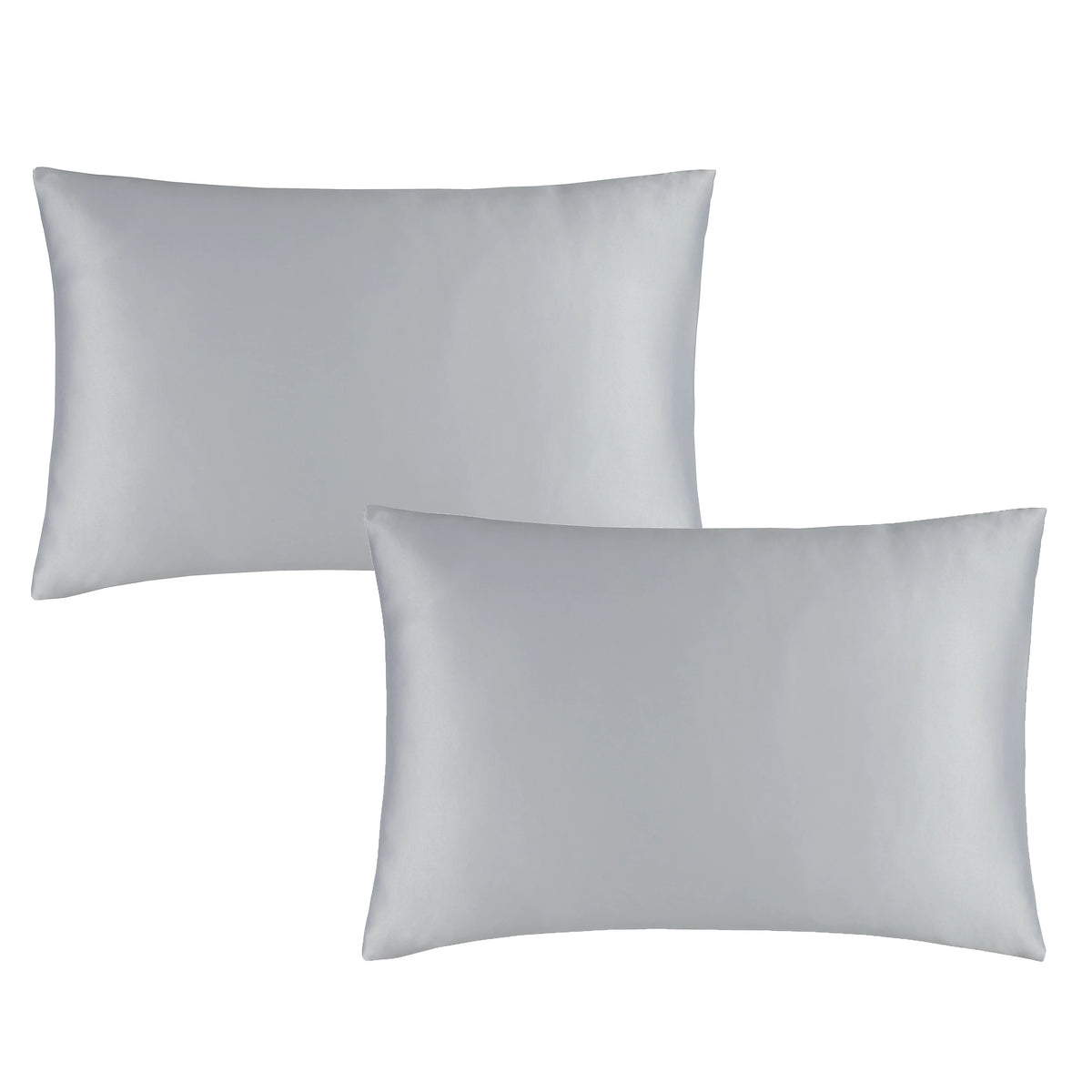 Catherine Lansfield Silky Soft Satin Standard Pillowcase Pair Silver