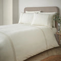 Catherine Lansfield Pintuck Easy Iron Percale Duvet Cover Set in Cream