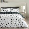 Catherine Lansfield Polka Dot Reversible Duvet Cover Set Black / White