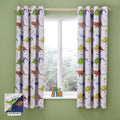 Catherine Lansfield Prehistoric Dinosaurs Reversible Eyelet Curtains 66 x 72 Inch