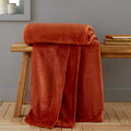 Catherine Lansfield Burnt Orange Raschel Soft Velvet Touch