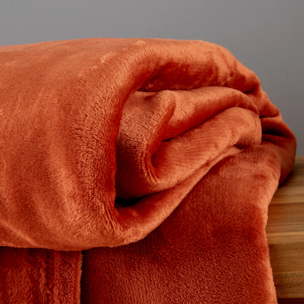 Catherine Lansfield Burnt Orange Raschel Soft Velvet Touch