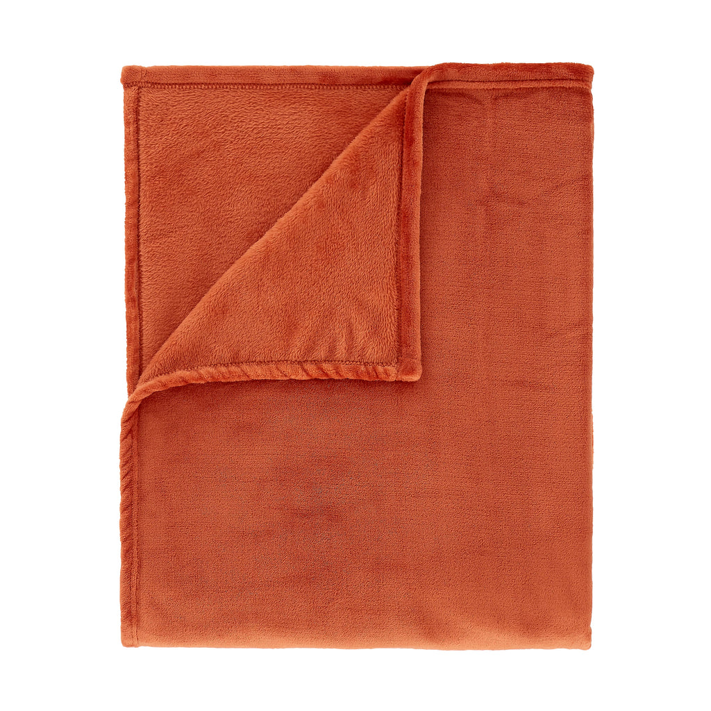 Catherine Lansfield Burnt Orange Raschel Soft Velvet Touch