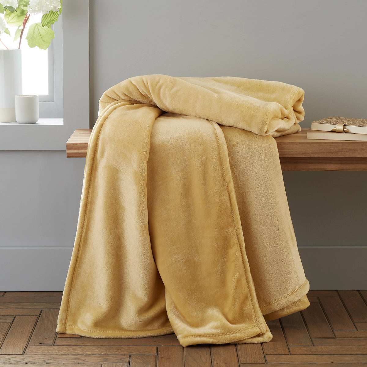 Catherine Lansfield Ochre Raschel Soft Velvet Touch