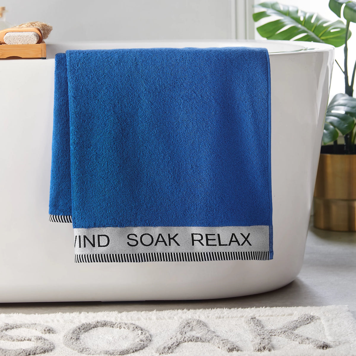Catherine Lansfield Relax And Unwind 400GSM Towel Cobalt Blue