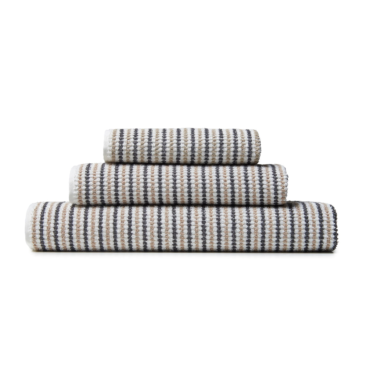 Catherine Lansfield Rice Weave Stripe 500GSM Cotton Towel Grey