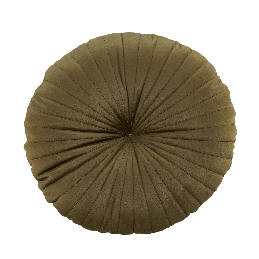 Catherine Lansfield Round Cushion Soft Touch 40x40cm Cushion Olive Green