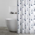 Catherine Lansfield Salcombe Boats Shower Curtain Panel in White 180 x 180cm