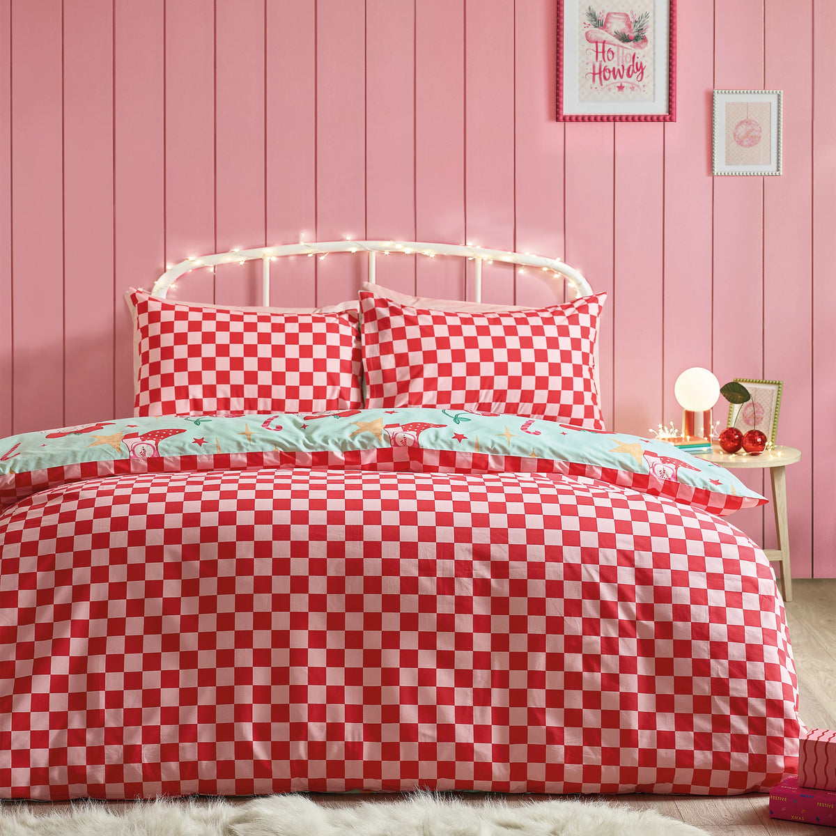 Catherine Lansfield Santa's Howdy Christmas Green Duvet Cover Set