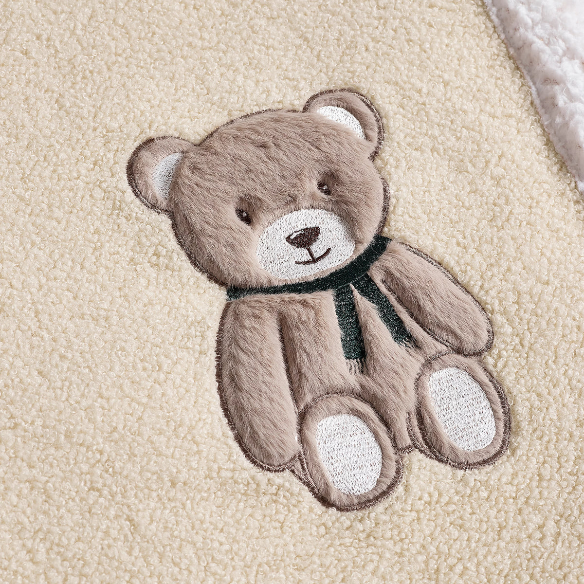 Catherine Lansfield Natural Sherpa Teddy Bear Cosy Fleece Blanket Throw