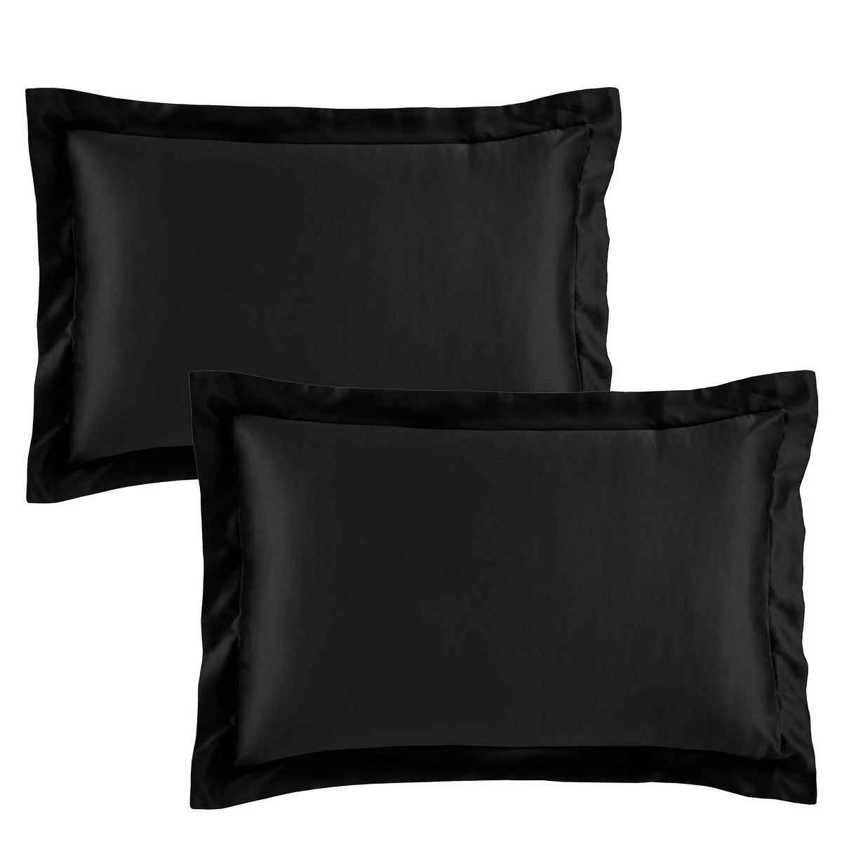 Catherine Lansfield Silky Soft Satin Oxford Pillowcase Pair Black