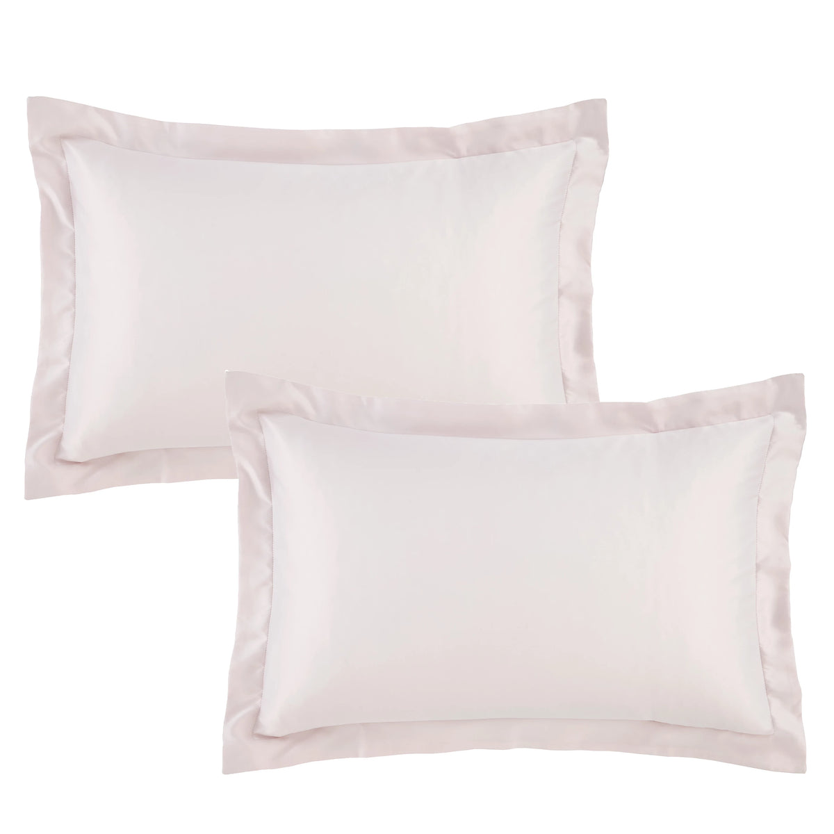 Catherine Lansfield Silky Soft Satin Oxford Pillowcase Pair Blush Pink