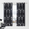 Catherine Lansfield Skulls Fully Reversible Eyelet Curtains in Grey