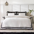 Catherine Lansfield Cream Black So Soft Mono Panel Duvet Cover Set