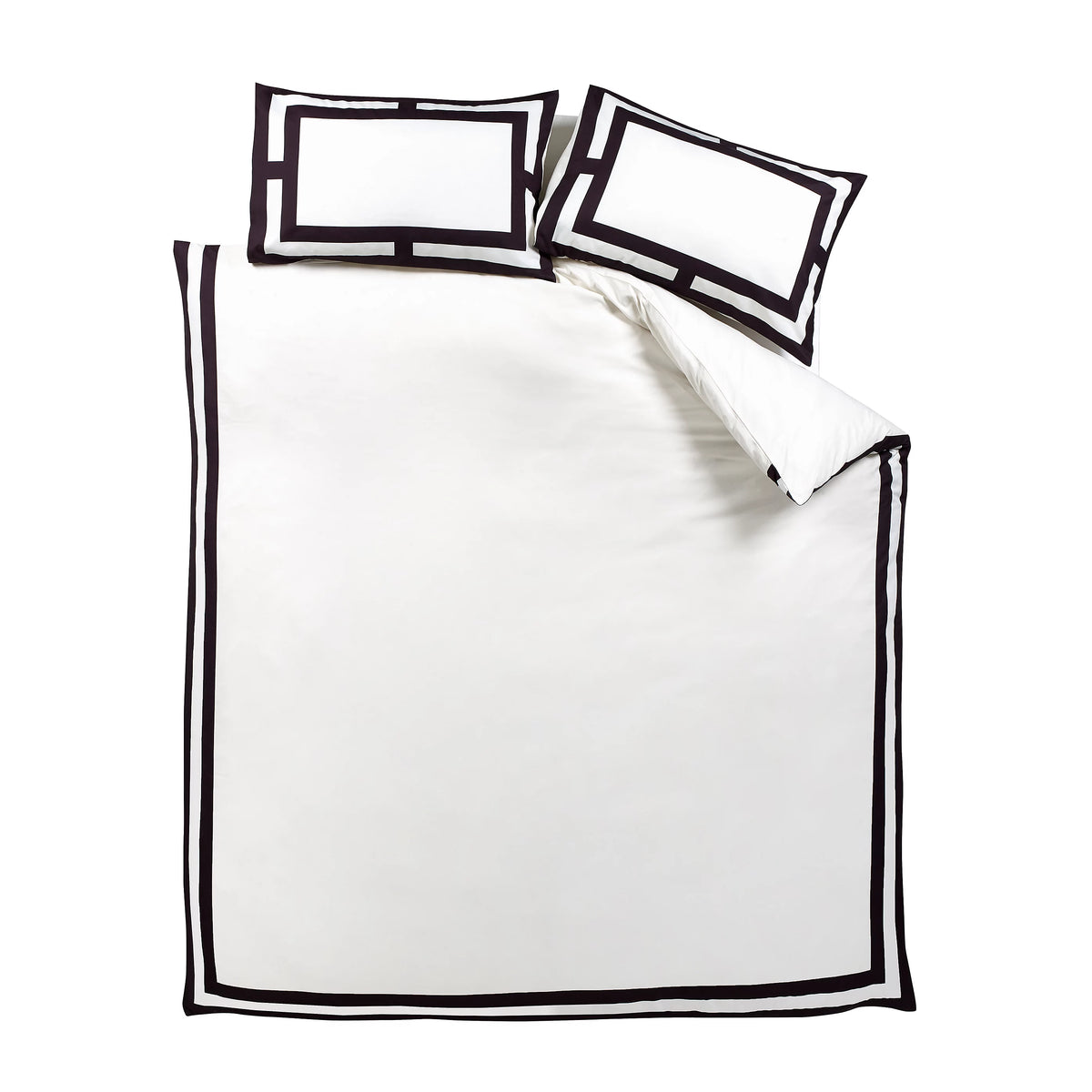 Catherine Lansfield Cream Black So Soft Mono Panel Duvet Cover Set