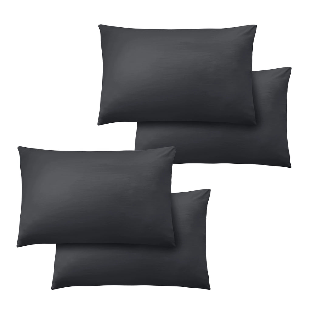 Catherine Lansfield So Soft Non-Iron Standard Pack of 4 Pillowcases Black